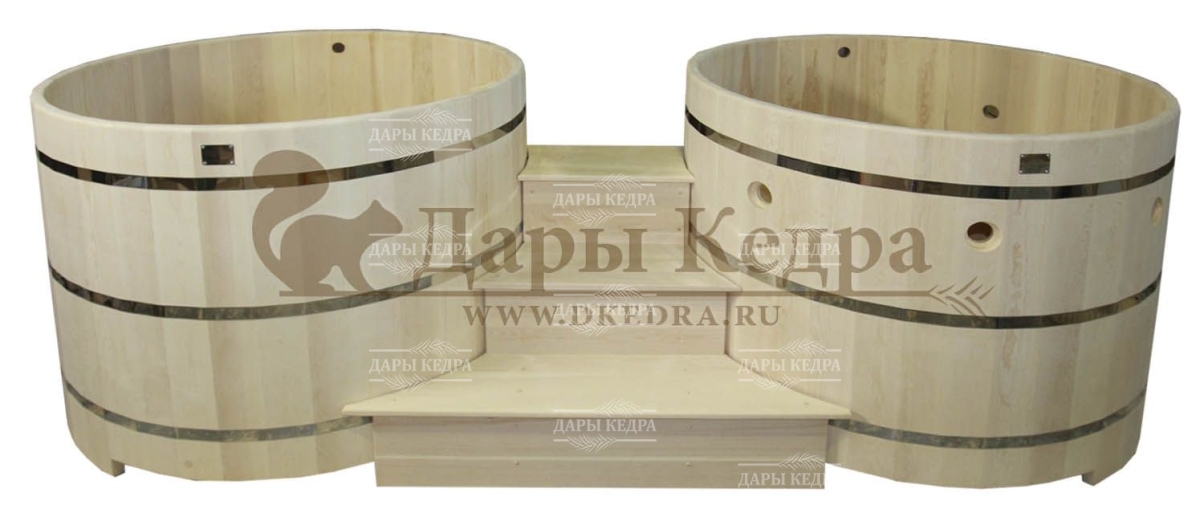 Двойная круглая купель для бани из кедра